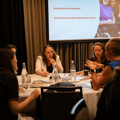 Nicole Millis facilitating a group discussion