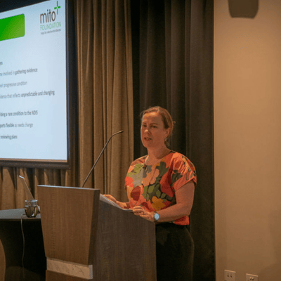 Clare Stuart from Mito Foundation presenting 